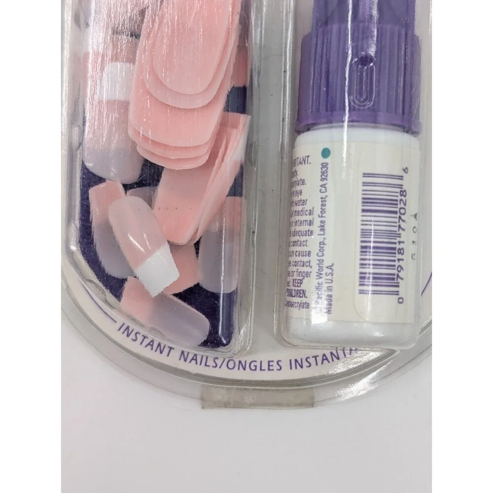 NAILENE #77275E French Color Express Pink Tint Square Press on Nails with Glue